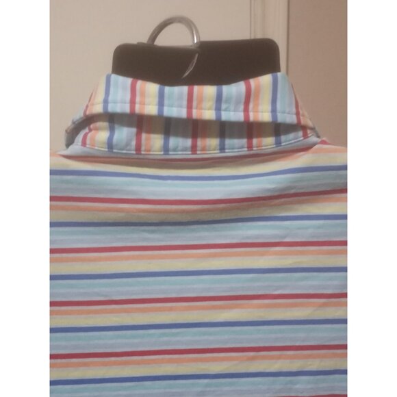 Peter Millar XL Pima Cotton Soft Golf Shirt Rainbow Striped Performance Polo - Picture 7 of 12